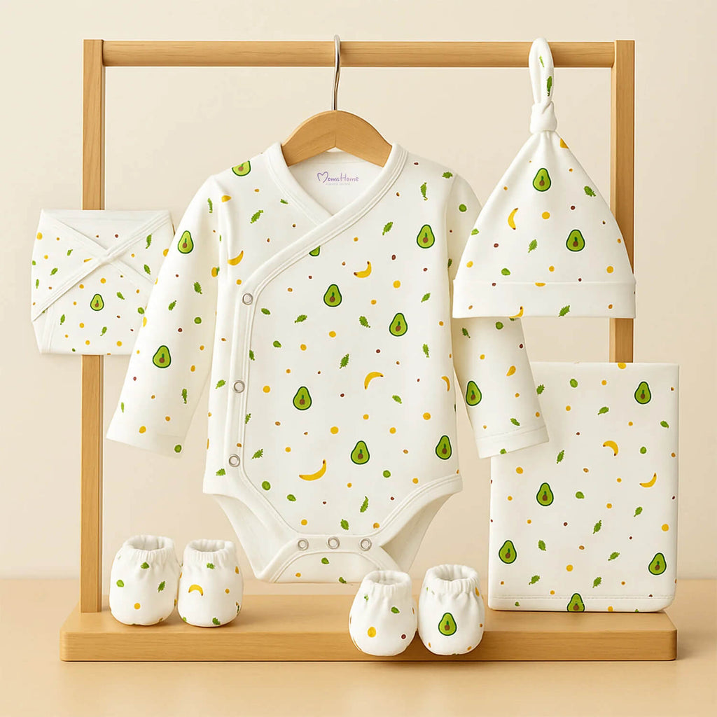 Organic Cotton Premature Baby Clothing Set - Avocado - Pack of 6