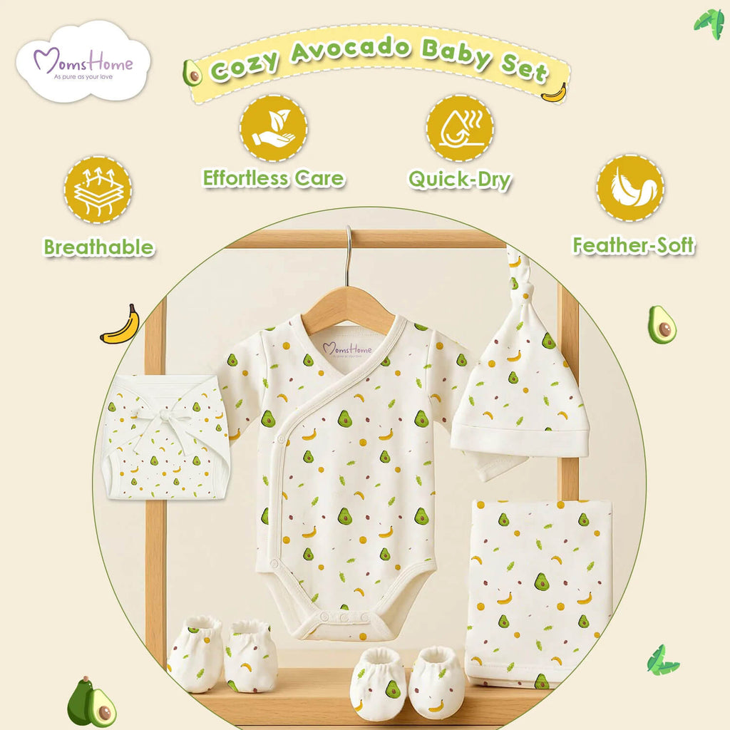 Organic Cotton Premature Baby Clothing Set - Avocado - Pack of 6