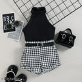 Cotton Blend Top & Bottom Set - Black