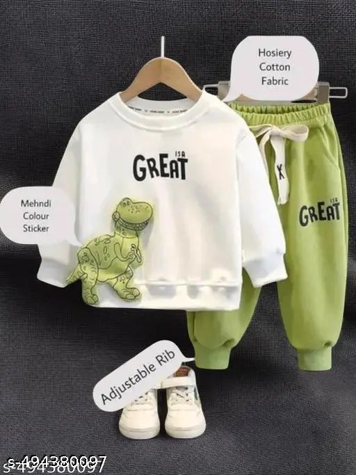 Cotton Clothing Set - White & Green