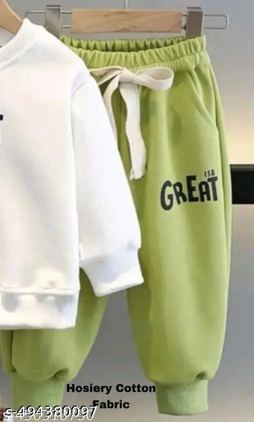 Cotton Clothing Set - White & Green