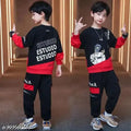 Cotton Boys Clothing Set - Red & Black