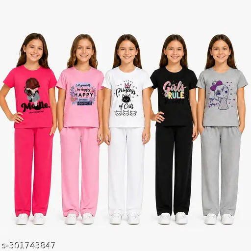 Cotton Girls Clothing Set - Pink