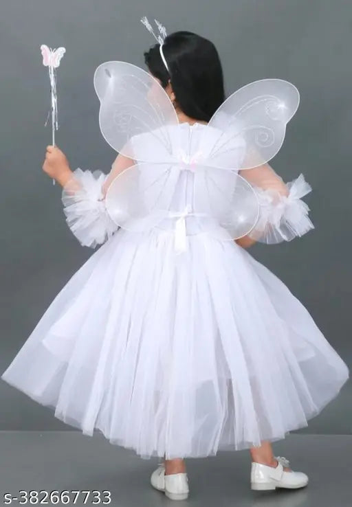 Net Frocks - White