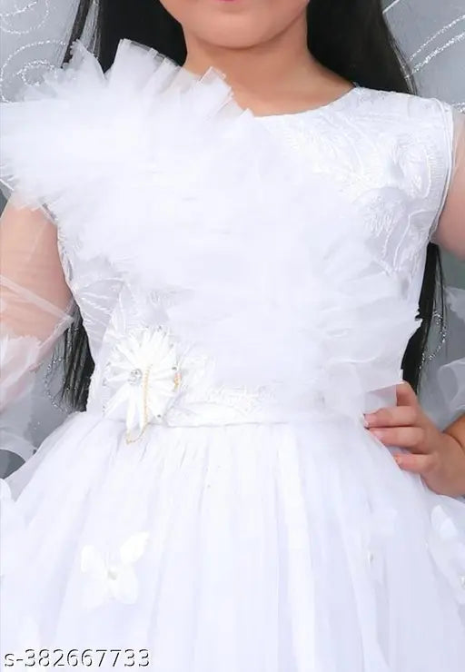 Net Frocks - White