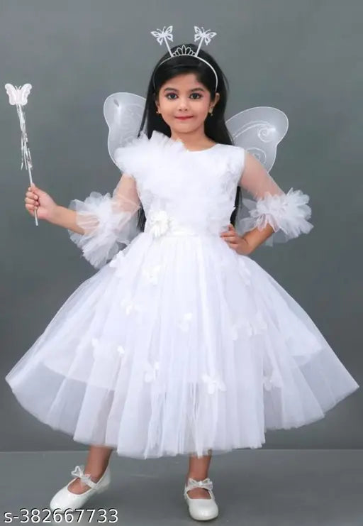 Net Frocks - White