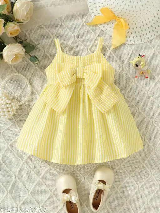 Cotton Blend Frocks & Dresses - Yellow