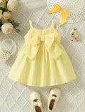 Cotton Blend Frocks & Dresses - Yellow