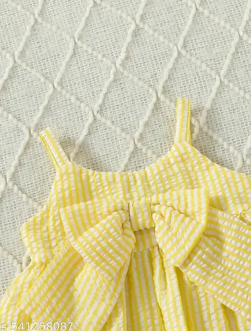 Cotton Blend Frocks & Dresses - Yellow
