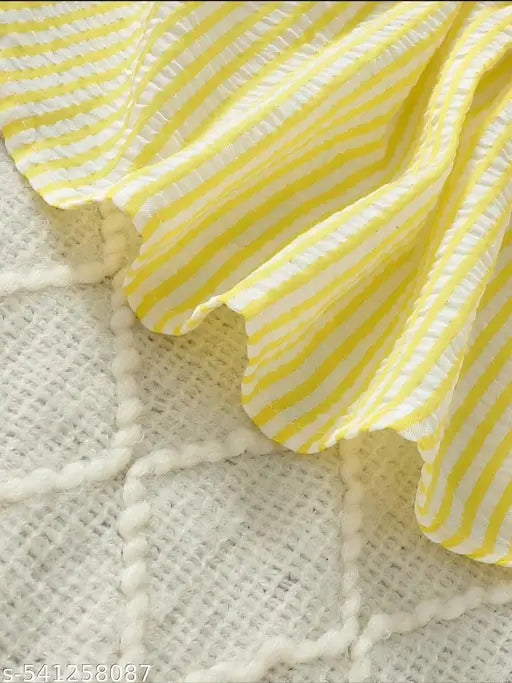 Cotton Blend Frocks & Dresses - Yellow