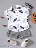 Cotton Clothing Set - White & Grey
