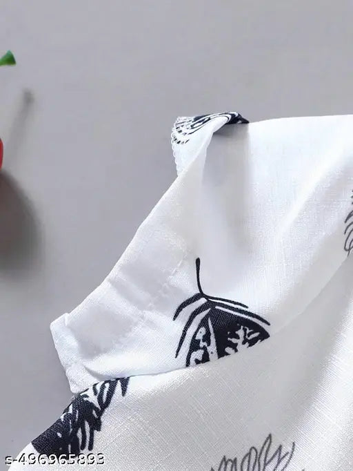Cotton Clothing Set - White & Grey