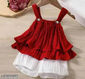 Chiffon Girls Clothing Set - Maroon & White