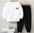Cotton Blend Clothing Set - White & Black