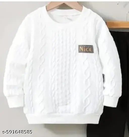 Cotton Blend Clothing Set - White & Black