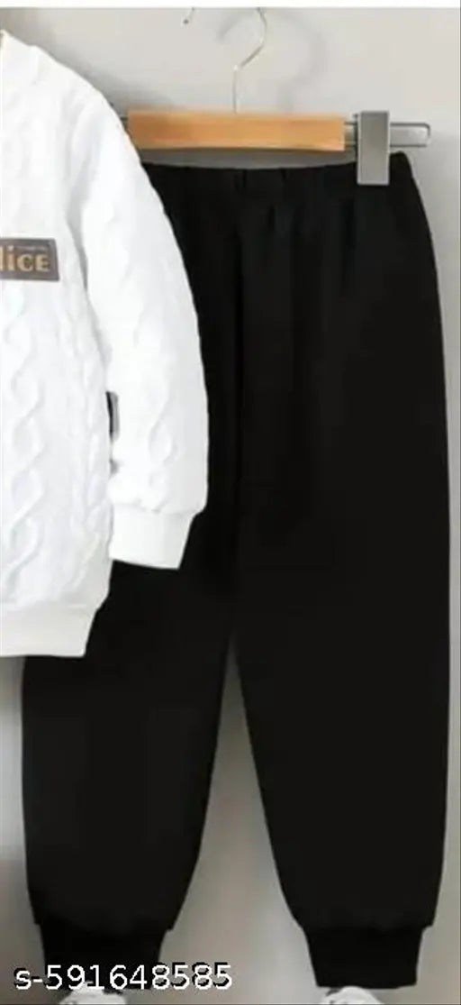 Cotton Blend Clothing Set - White & Black