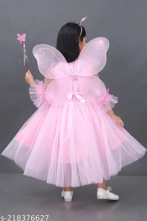 Net Frocks & Dresses - Pink