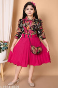 Cotton Blend Frocks & Dresses - Pink