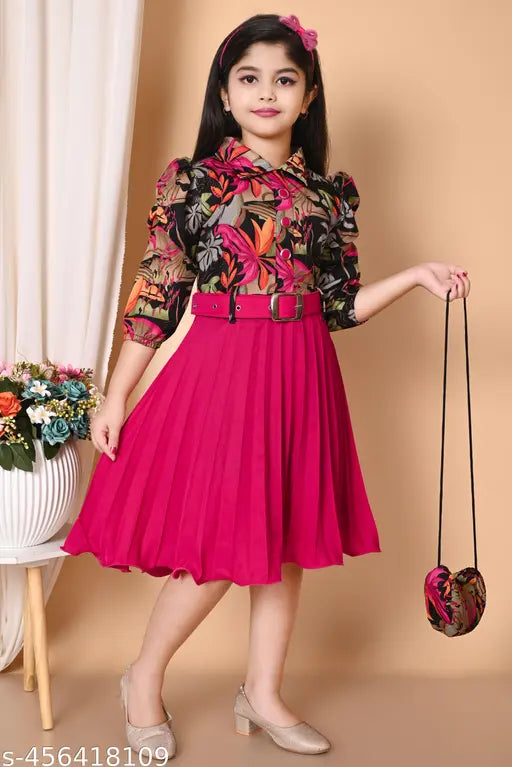 Cotton Blend Frocks & Dresses - Pink