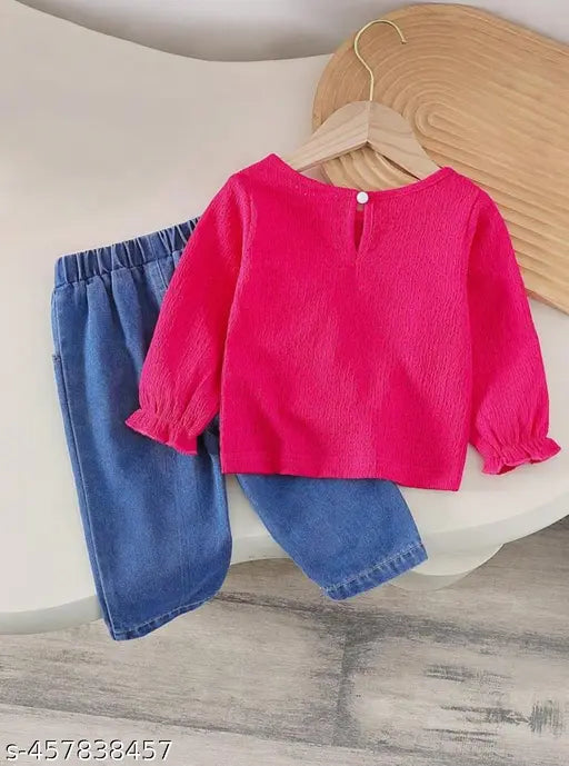 Cotton Blend Kids Clothing Set - Pink & Blue