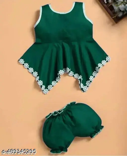 Cotton Girls Clothing Set - Green