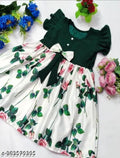 Cotton Blend Frocks & Dresses - Green