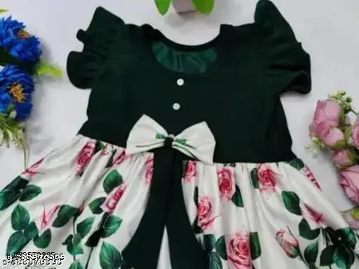 Cotton Blend Frocks & Dresses - Green