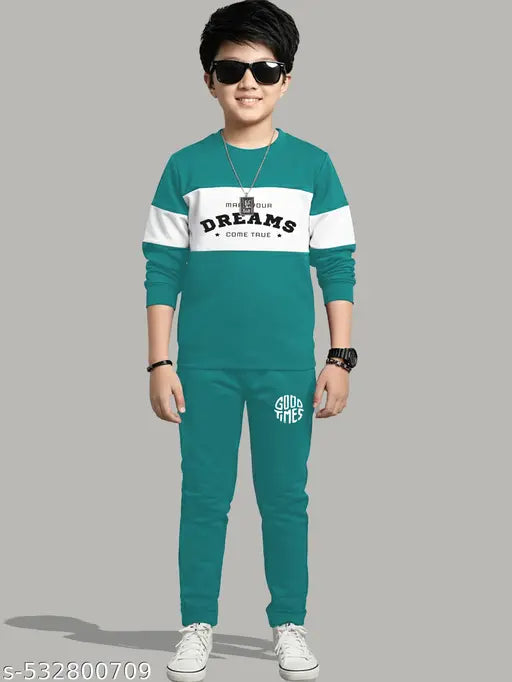 Cotton Blend Boys Clothing Set - Green