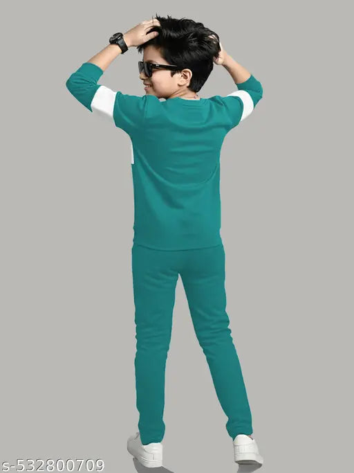 Cotton Blend Boys Clothing Set - Green