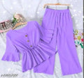 Poly Crepe Girls Clothing Set - Purple
