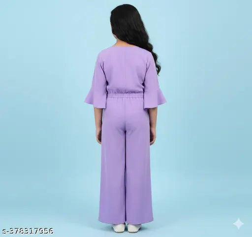 Poly Crepe Girls Clothing Set - Purple