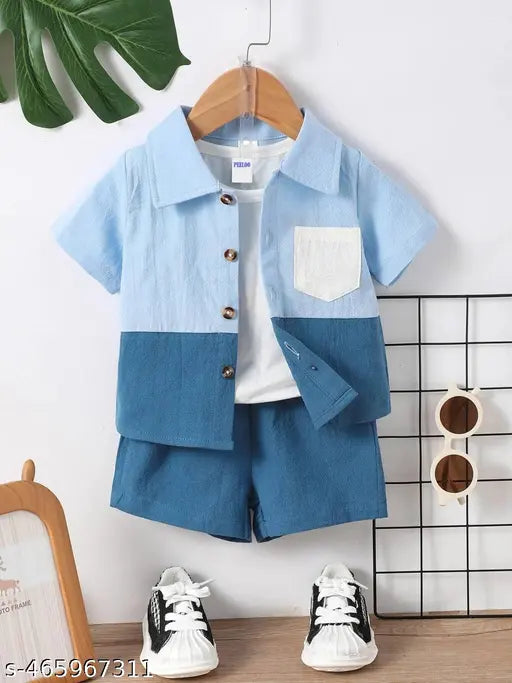 Polycotton Boys Clothing Set - Multicolor & Blue