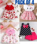 Cotton Blend Frocks - Pink