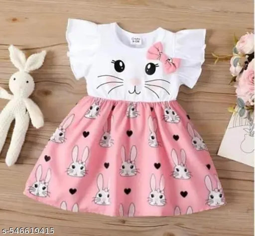 Cotton Blend Frocks - Pink